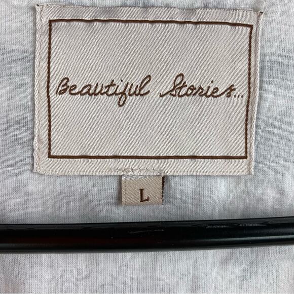 Beautiful Stories Womens Cotton Embroidered Blouse and Matching Necklaces Size L - Picture 4 of 7